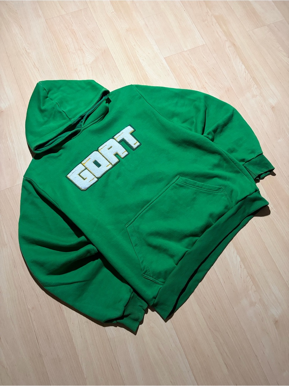 GOAT Green Spellout Pullover Hoodie XL